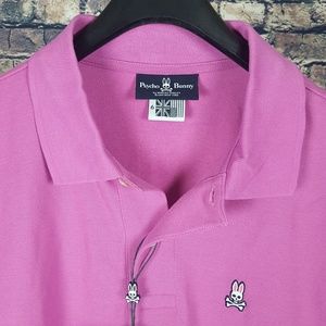 PSYCHO BUNNY Mens Pink Polo Shirt sz 6